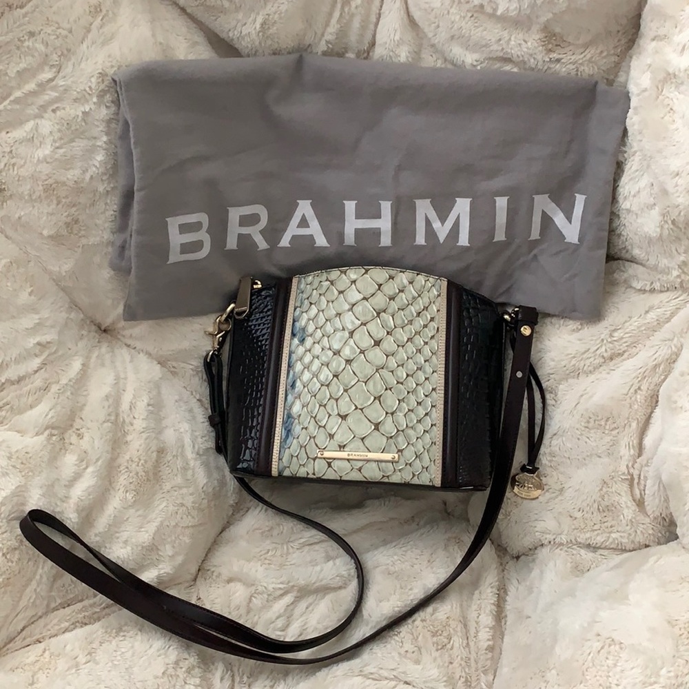 Brahmin zip top cross body bag